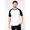 Baseball   t-shirt bicolore manches courtes