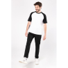 Baseball   t-shirt bicolore manches courtes