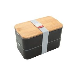 Bento 'Mihara', blanc, avec couvercle en bambou