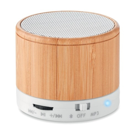 Haut-parleur sans fil bambou ROUND BAMBOO Haut-parleur sans fil bambou ROUND BAMBOO