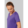 T-shirt de sport manches courtes col v femme