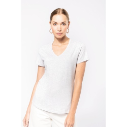 T-shirt col V manches courtes femme