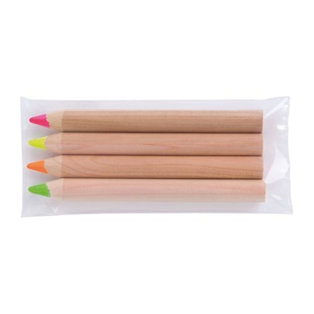 SACHET 4 SURLIGNEURS NAT 8,7cm