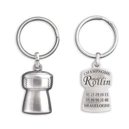 PORTE-CLÉS BOUCHON DE CHAMPAGNE 3D 1 FACE