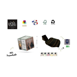 Cube personnalisé 10 carrés de chocolat avec bagues personnalisées