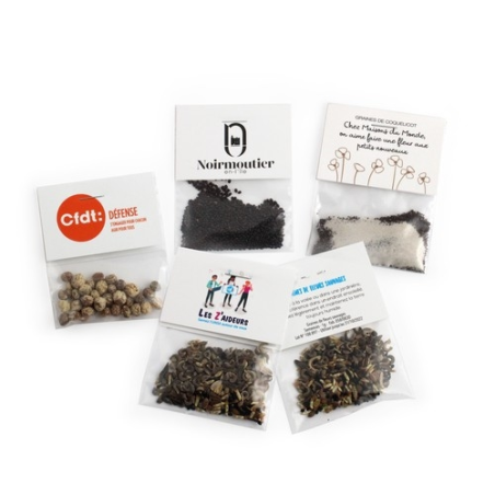 Sachet graines transparent avec cavalier