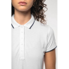 Polo maille piquée manches courtes femme