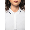 Polo maille piquée manches courtes femme