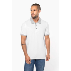 Polo piqué bicolore homme