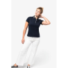 Polo jersey bicolore femme