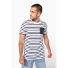 T-shirt rayé marin avec poche manches courtes homme