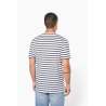 T-shirt rayé marin avec poche manches courtes homme