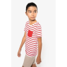 T-shirt rayé marin avec poche manches courtes enfant