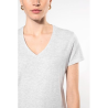 T-shirt col V manches courtes femme