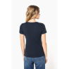 T-shirt maille piquée col V femme