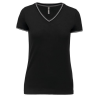 T-shirt maille piquée col V femme