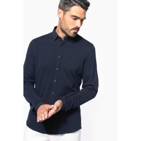 Chemise maille piquée manches longues