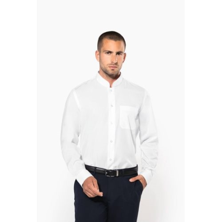 Chemise col mao manches longues