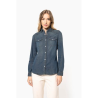 Chemise denim manches longues femme
