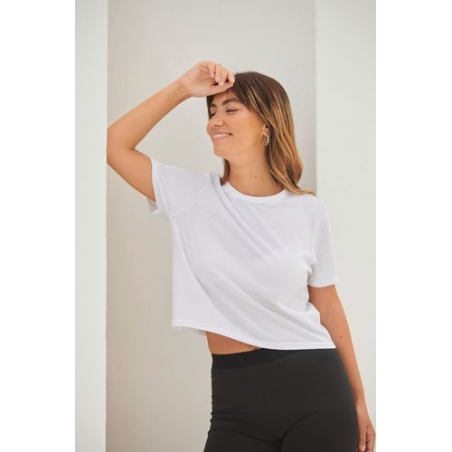 T-shirt court coupe carrée femme