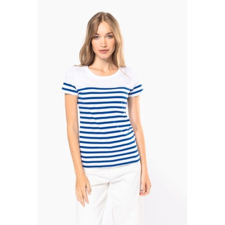 T-shirt marin col rond Bio femme