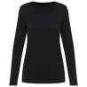 T-shirt Supima® col V manches longues femme