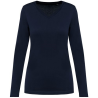 T-shirt Supima® col V manches longues femme