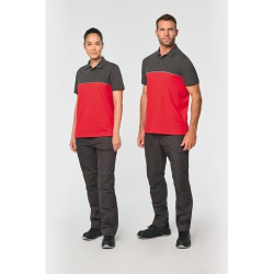 Polo bicolore écoresponsable manches courtes unisexe