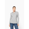 Polo maille piquée manches longues femme