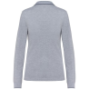 Polo maille piquée manches longues femme