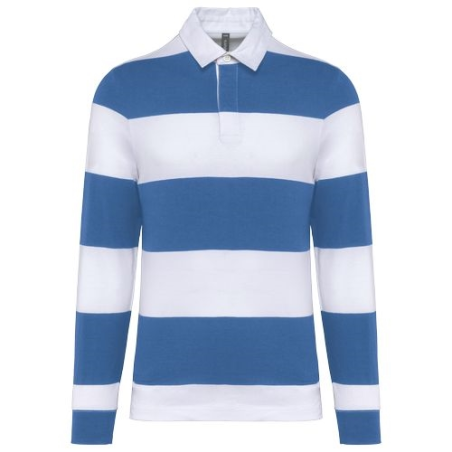 Polo rugby rayé manches longues unisexe