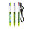 BIC® 4 Couleurs Fluo Bille + lanyard