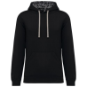 Sweat-shirt à capuche contrastée à motifs unisexe