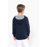 Sweat-shirt à capuche contrastée à motifs enfant unisexe