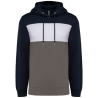Sweat-shirt tricolore à capuche unisexe