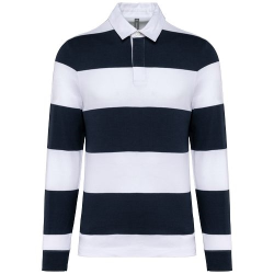Polo rugby rayé manches longues unisexe