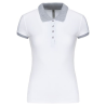 Polo piqué bicolore femme