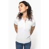 Polo maille piquée manches courtes femme