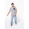T-shirt rayé marin avec poche manches courtes homme