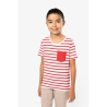 T-shirt rayé marin avec poche manches courtes enfant