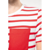 T-shirt rayé marin avec poche manches courtes enfant