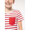 T-shirt rayé marin avec poche manches courtes enfant