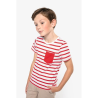 T-shirt rayé marin avec poche manches courtes enfant