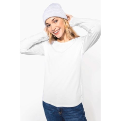 T-shirt col rond manches longues femme