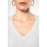 T-shirt col V manches longues femme