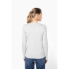T-shirt col V manches longues femme