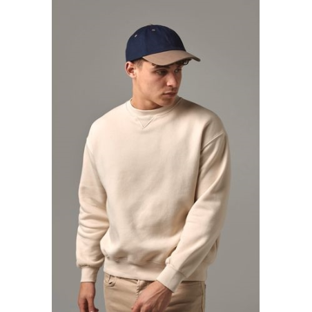 Casquette homme profil bas en coton brossé - 6 panneaux