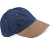 Casquette homme profil bas en coton brossé - 6 panneaux