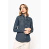 Chemise denim manches longues femme