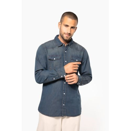 Chemise denim manches longues